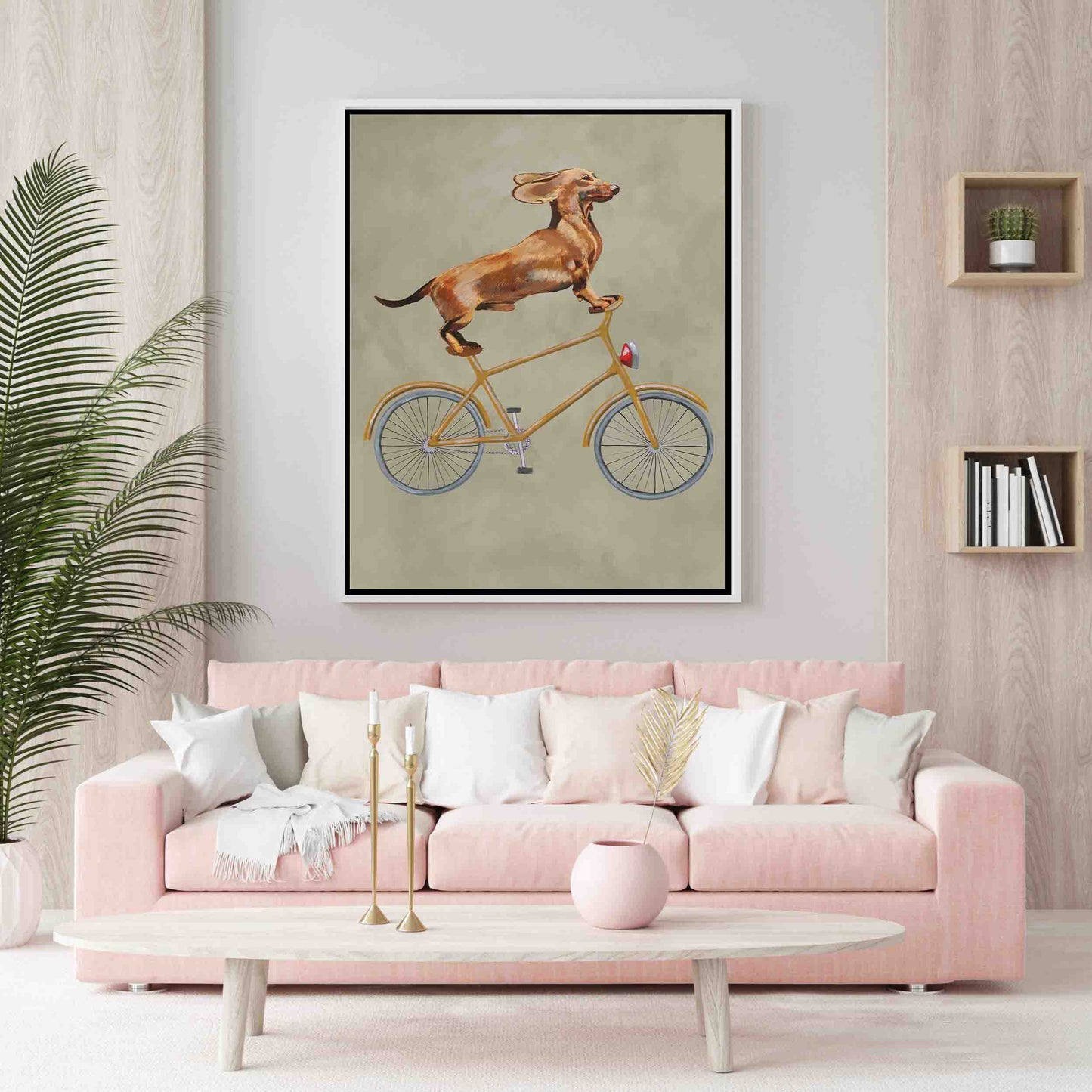 DACHSHUND ON BICYCLE | CANVAS