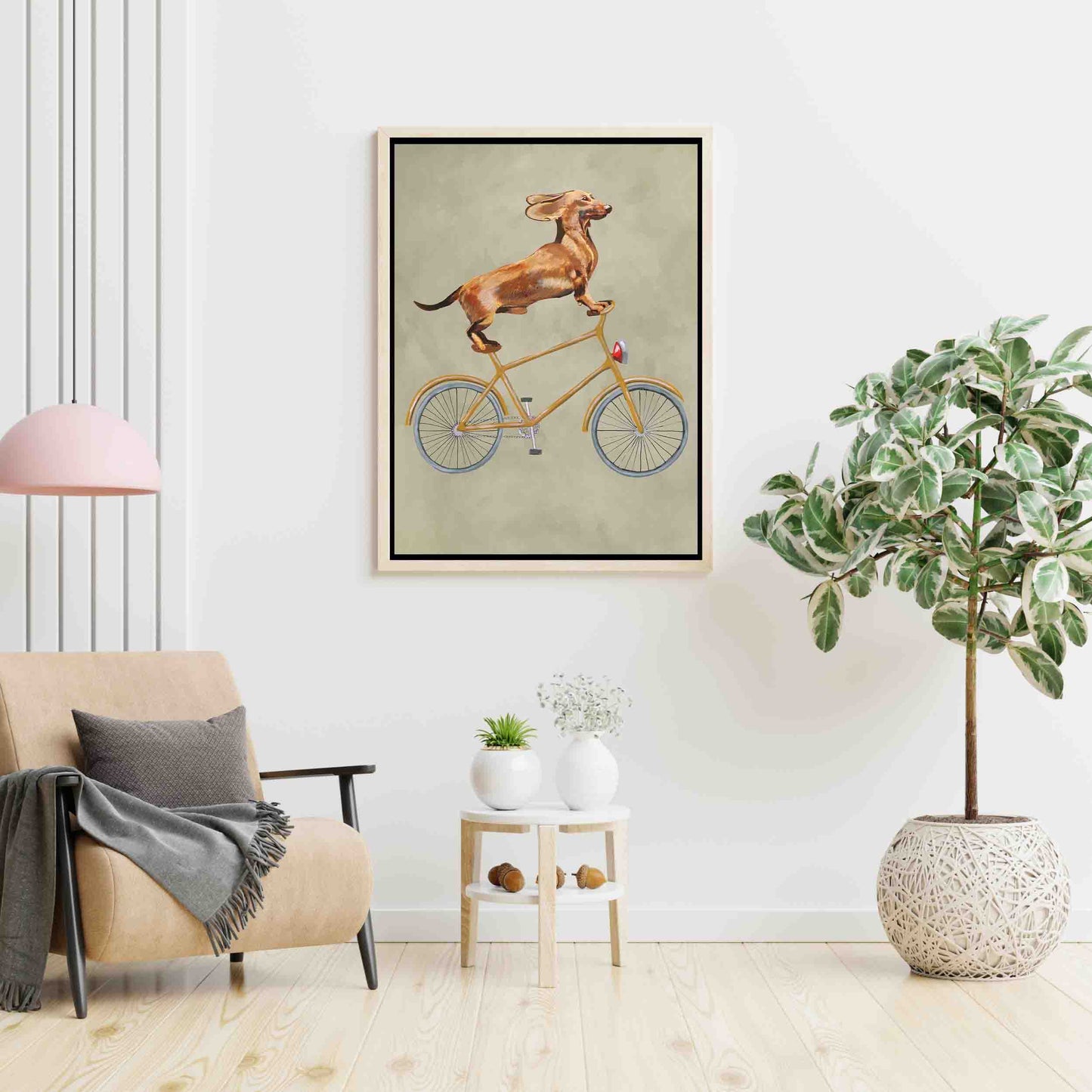 DACHSHUND ON BICYCLE | CANVAS