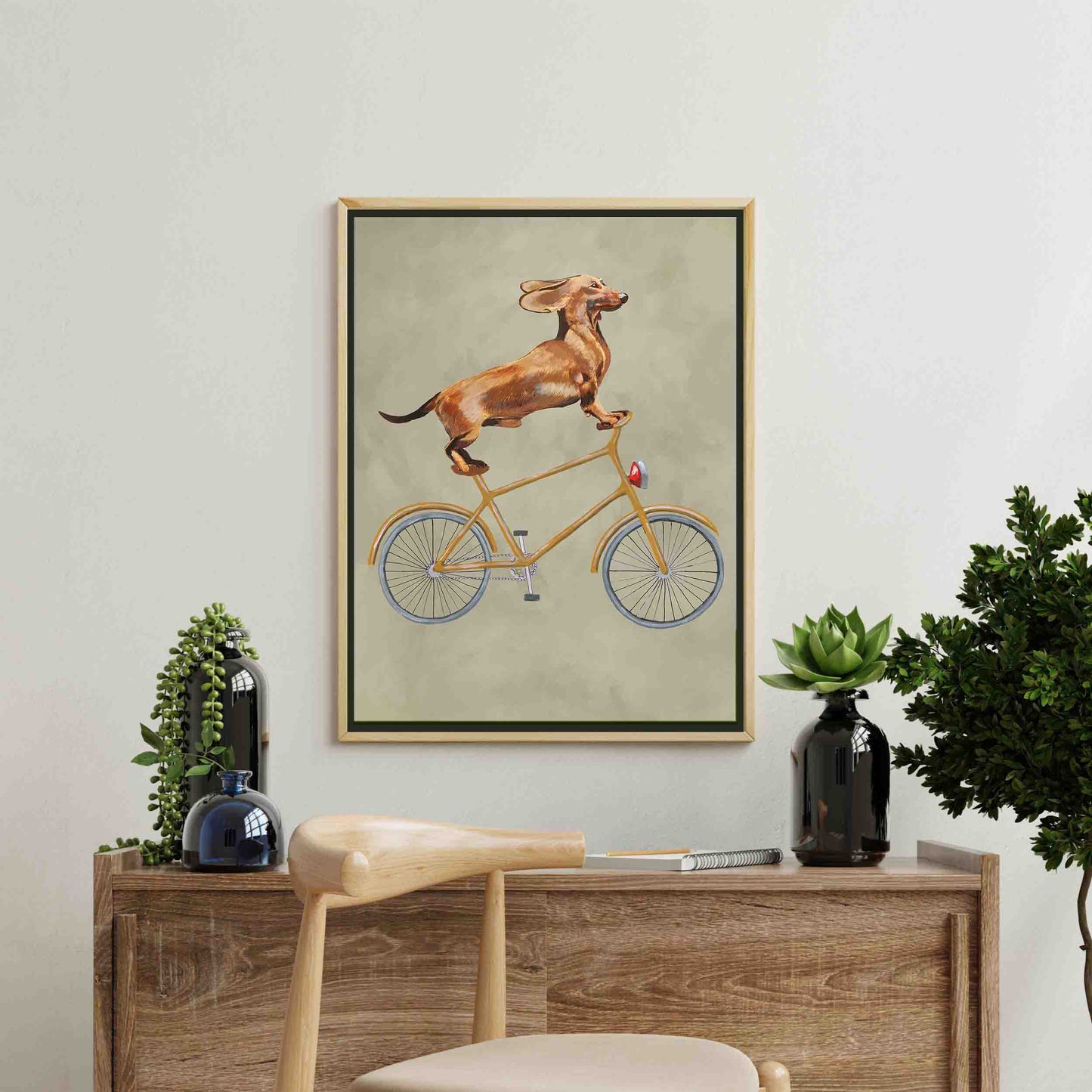 DACHSHUND ON BICYCLE | CANVAS