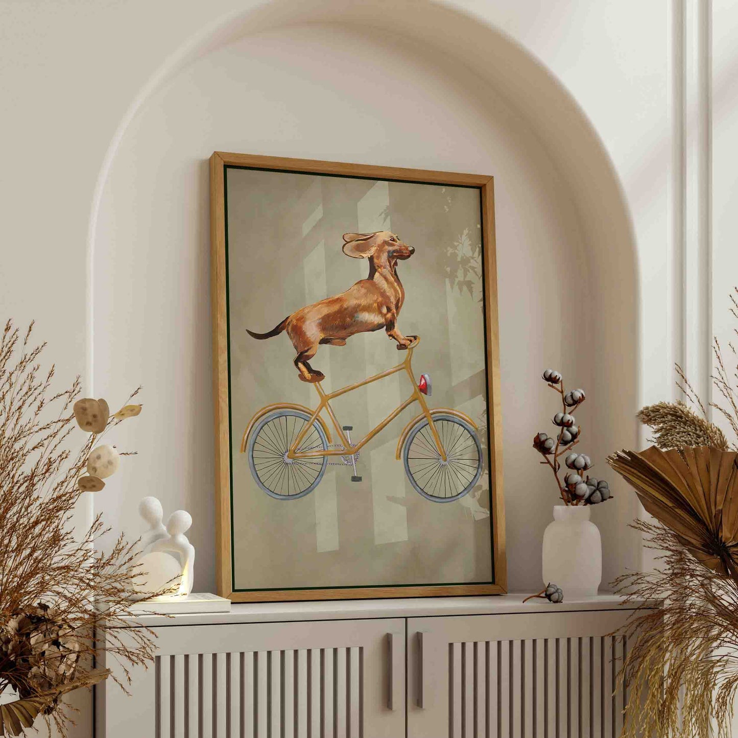 DACHSHUND ON BICYCLE | CANVAS