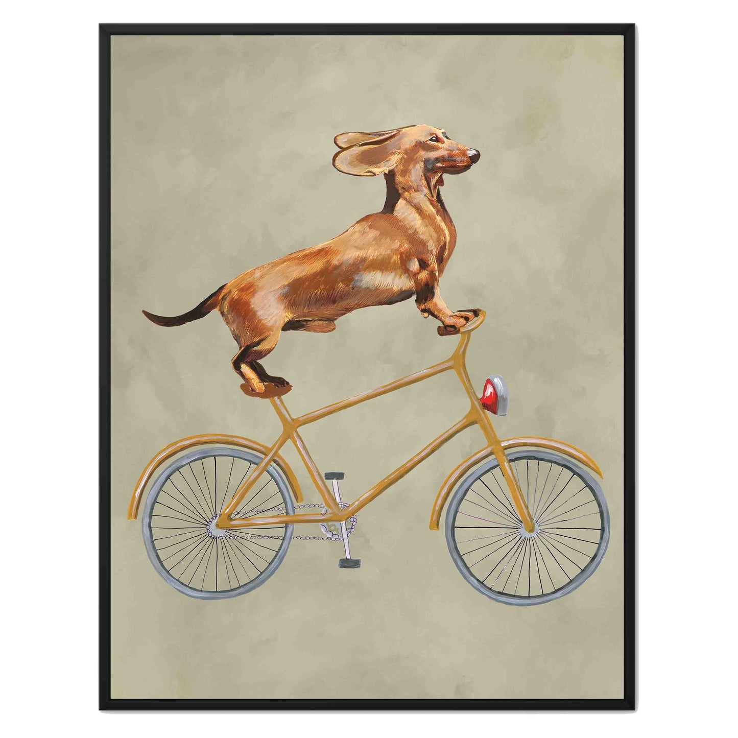 DACHSHUND ON BICYCLE | CANVAS