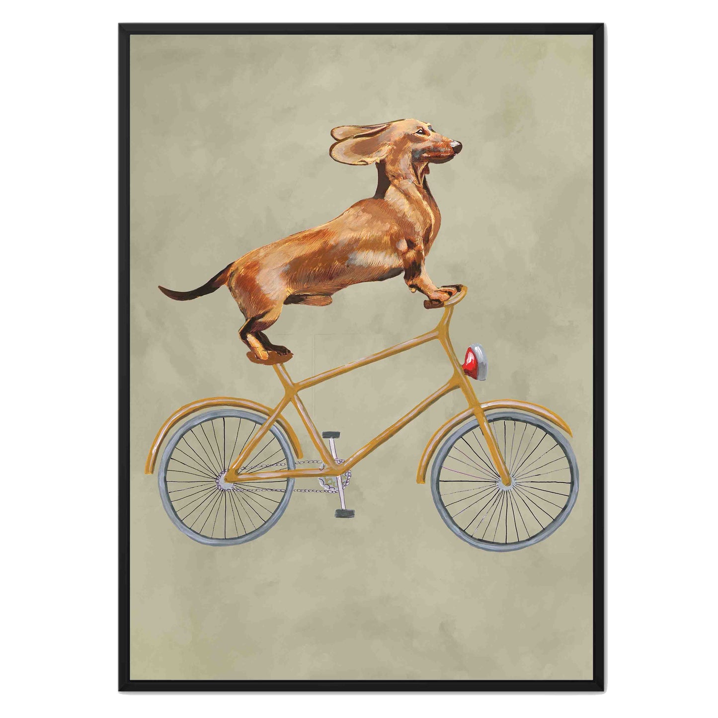 DACHSHUND ON BICYCLE | CANVAS