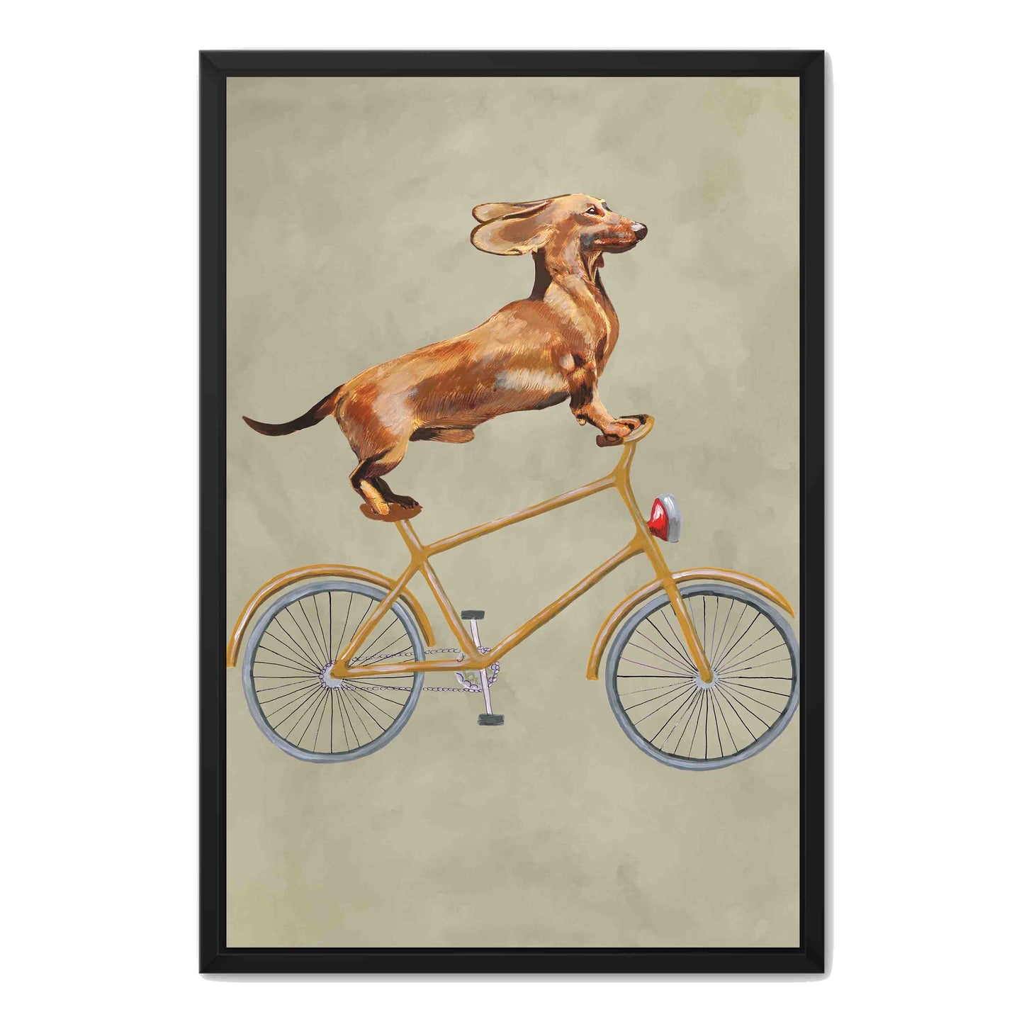 DACHSHUND ON BICYCLE | CANVAS