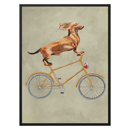 DACHSHUND ON BICYCLE | CANVAS