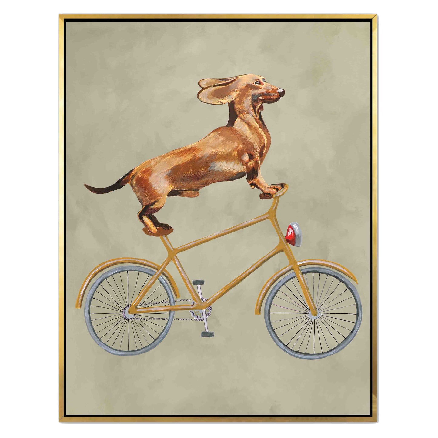 DACHSHUND ON BICYCLE | CANVAS