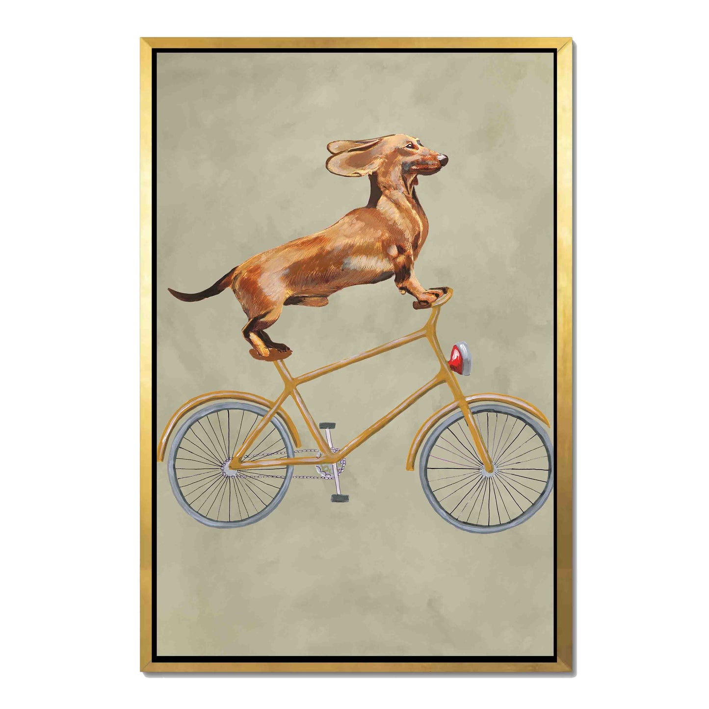 DACHSHUND ON BICYCLE | CANVAS