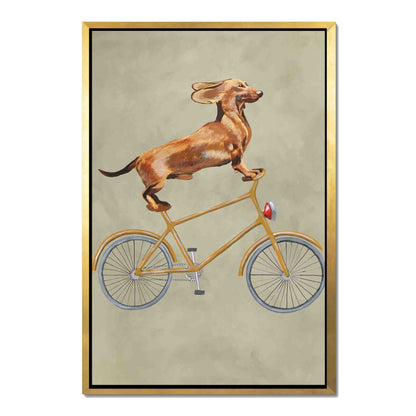 DACHSHUND ON BICYCLE | CANVAS