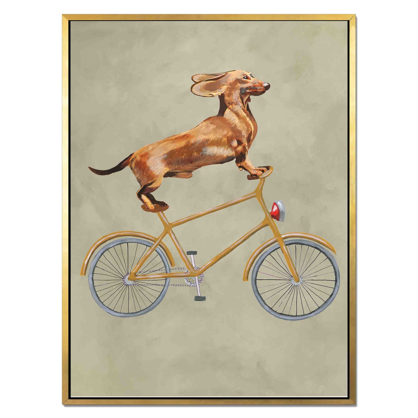 DACHSHUND ON BICYCLE | CANVAS