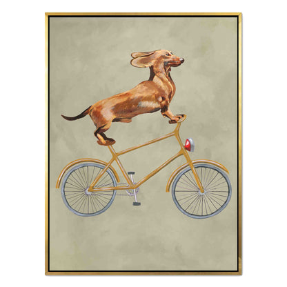 DACHSHUND ON BICYCLE | CANVAS