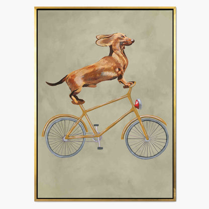 DACHSHUND ON BICYCLE | CANVAS