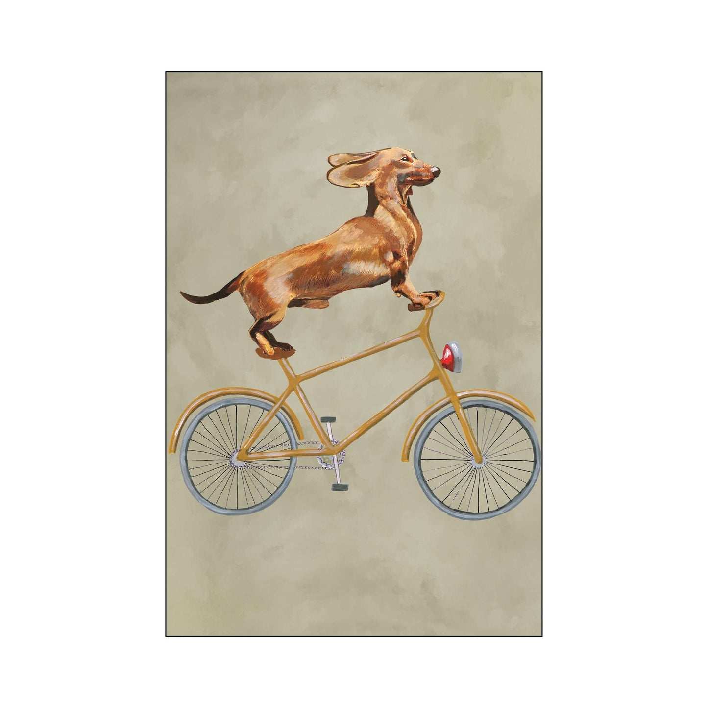 DACHSHUND ON BICYCLE | PRINT