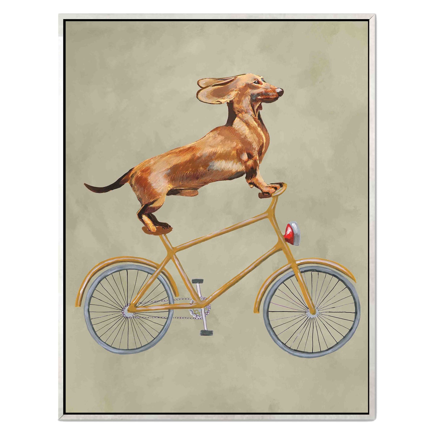 DACHSHUND ON BICYCLE | CANVAS