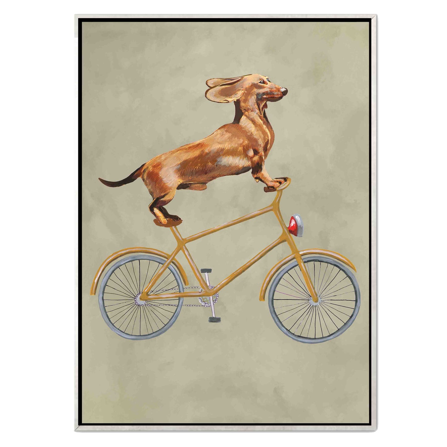 DACHSHUND ON BICYCLE | CANVAS