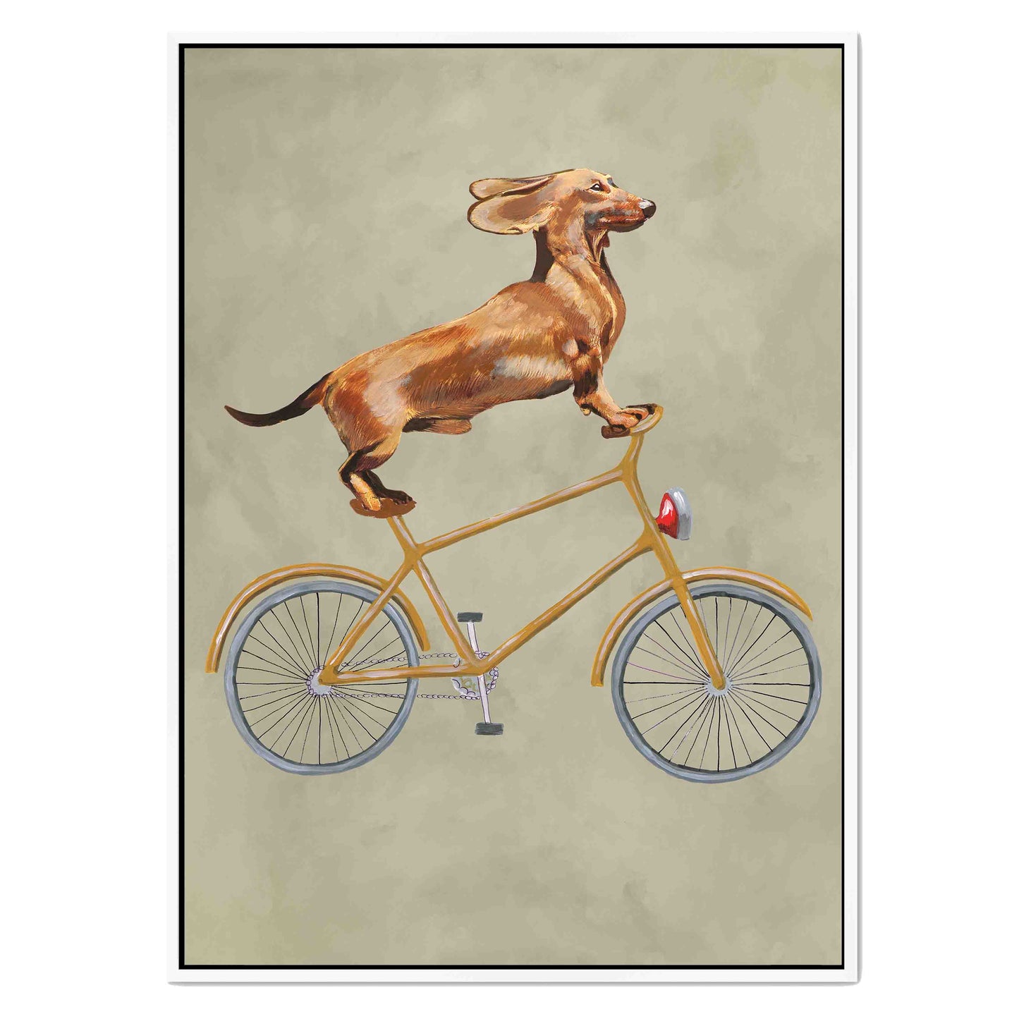 DACHSHUND ON BICYCLE | CANVAS