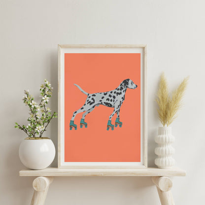 DALMATIAN WITH ROLLERSKATES | PRINT