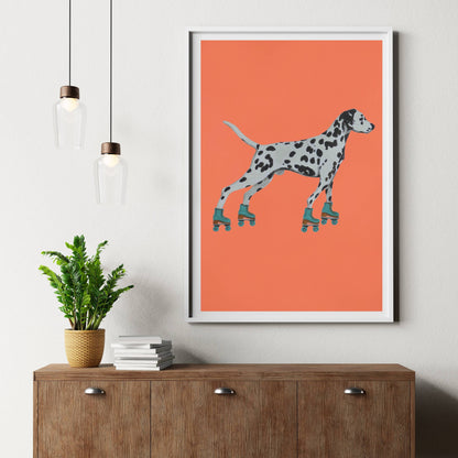 DALMATIAN WITH ROLLERSKATES | PRINT