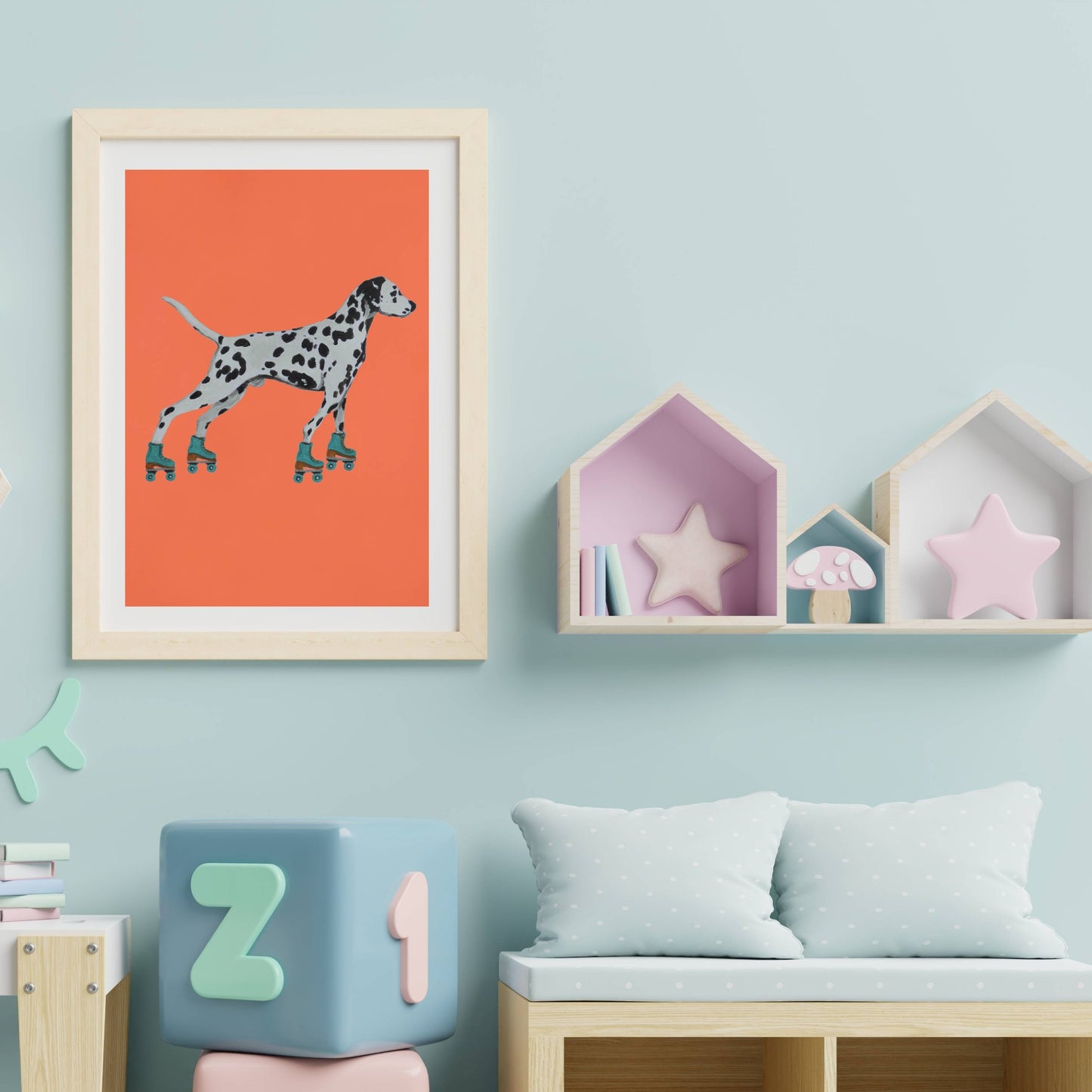 DALMATIAN WITH ROLLERSKATES | PRINT