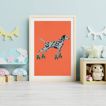 DALMATIAN WITH ROLLERSKATES | PRINT