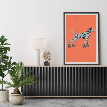 DALMATIAN WITH ROLLERSKATES | PRINT