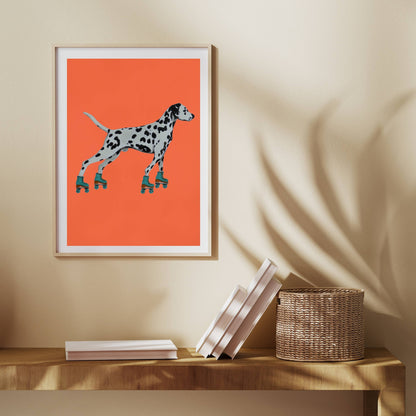DALMATIAN WITH ROLLERSKATES | PRINT
