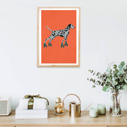 DALMATIAN WITH ROLLERSKATES | PRINT