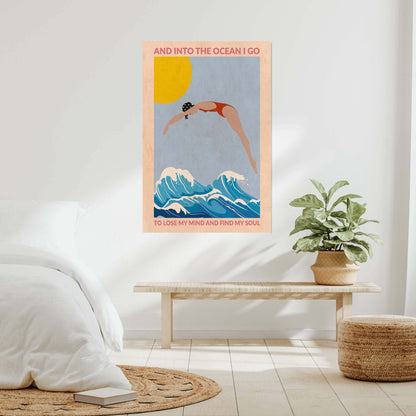 DIVE GIRL (RED) | CANVAS