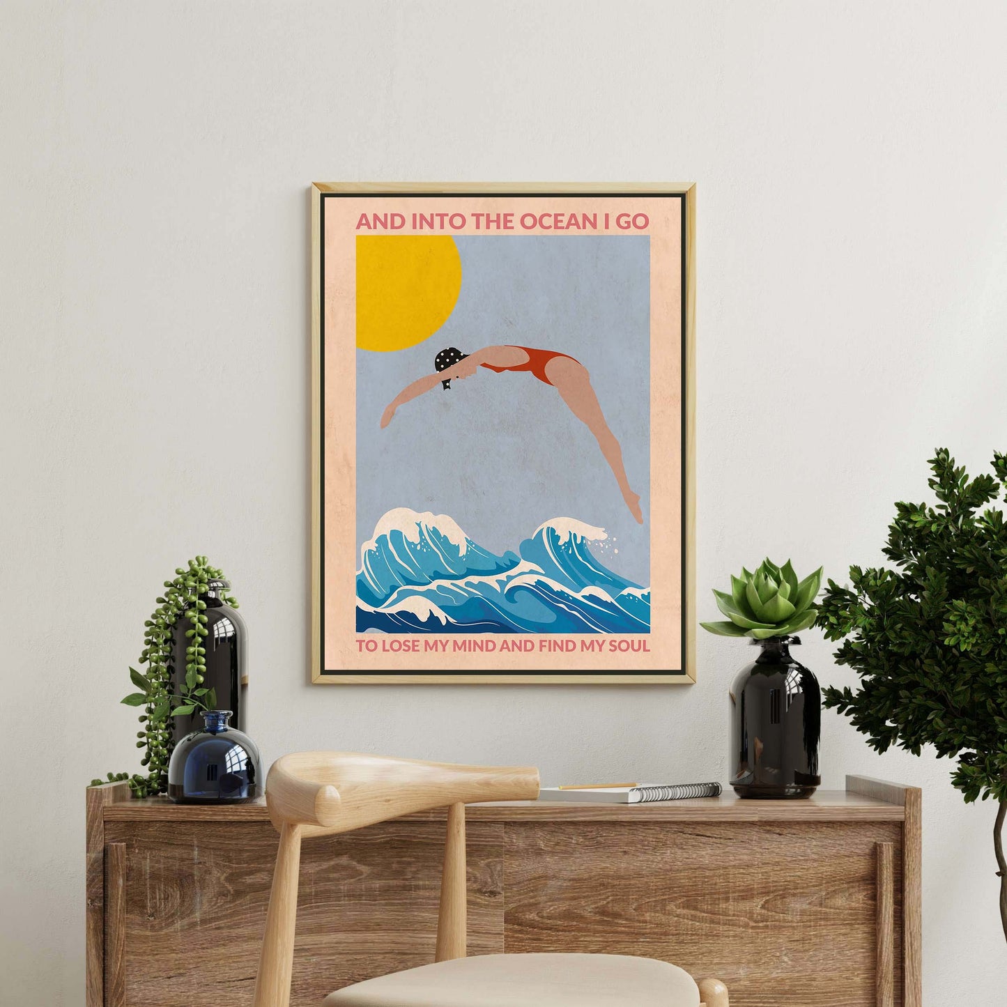 DIVE GIRL (RED) | CANVAS