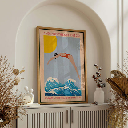 DIVE GIRL (RED) | CANVAS