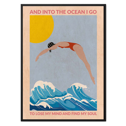 DIVE GIRL (RED) | CANVAS