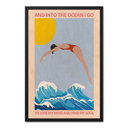 DIVE GIRL (RED) | CANVAS