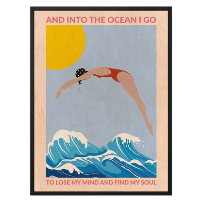 DIVE GIRL (RED) | CANVAS