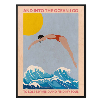 DIVE GIRL (RED) | CANVAS