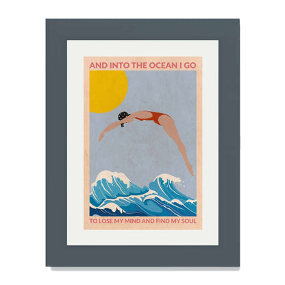 DIVE GIRL (RED) | PRINT