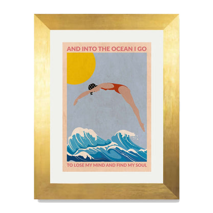 DIVE GIRL (RED) | PRINT