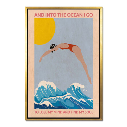 DIVE GIRL (RED) | CANVAS