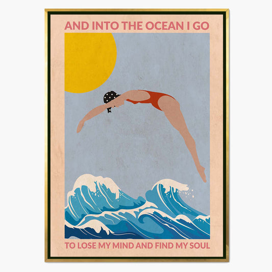 DIVE GIRL (RED) | CANVAS