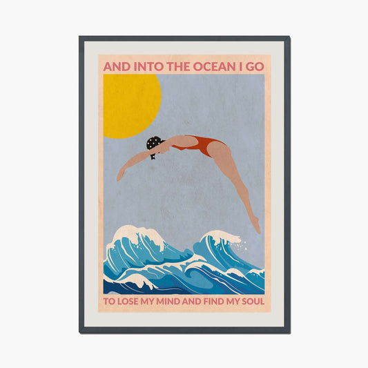 DIVE GIRL (RED) | PRINT