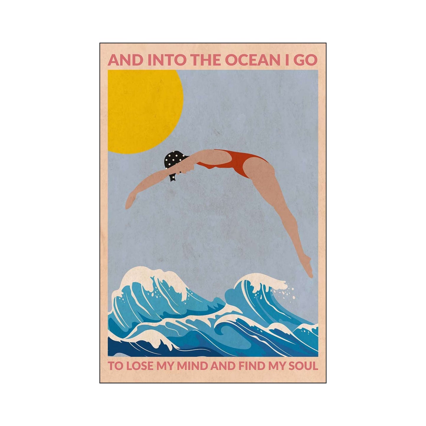 DIVE GIRL (RED) | PRINT
