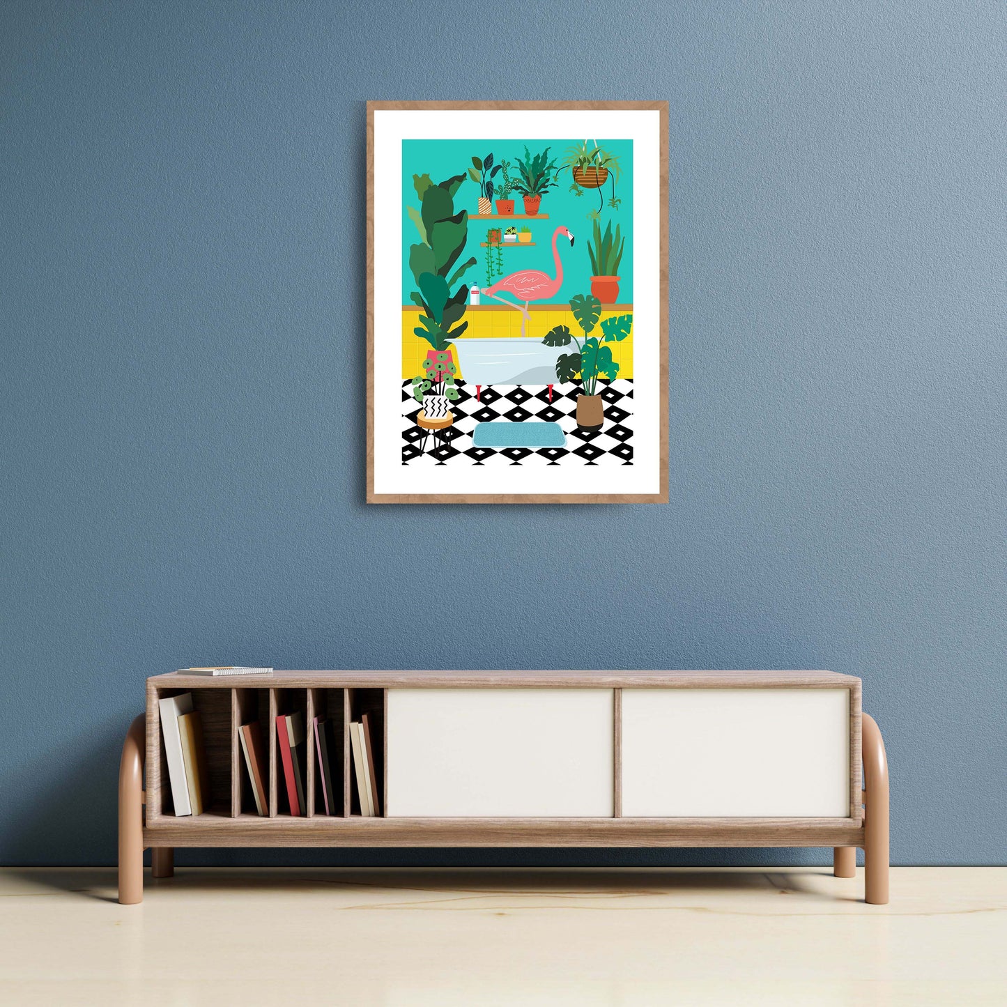 FLAMINGO BATHTIME | PRINT