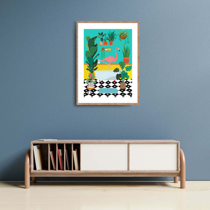 FLAMINGO BATHTIME | PRINT