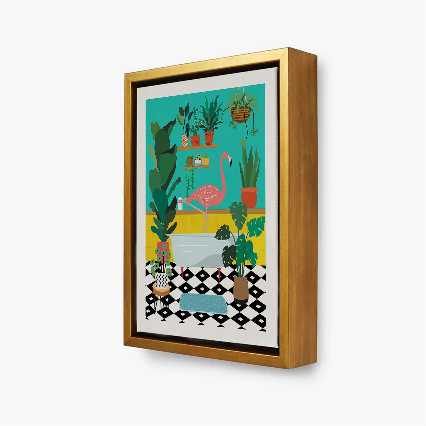 FLAMINGO BATHTIME | CANVAS
