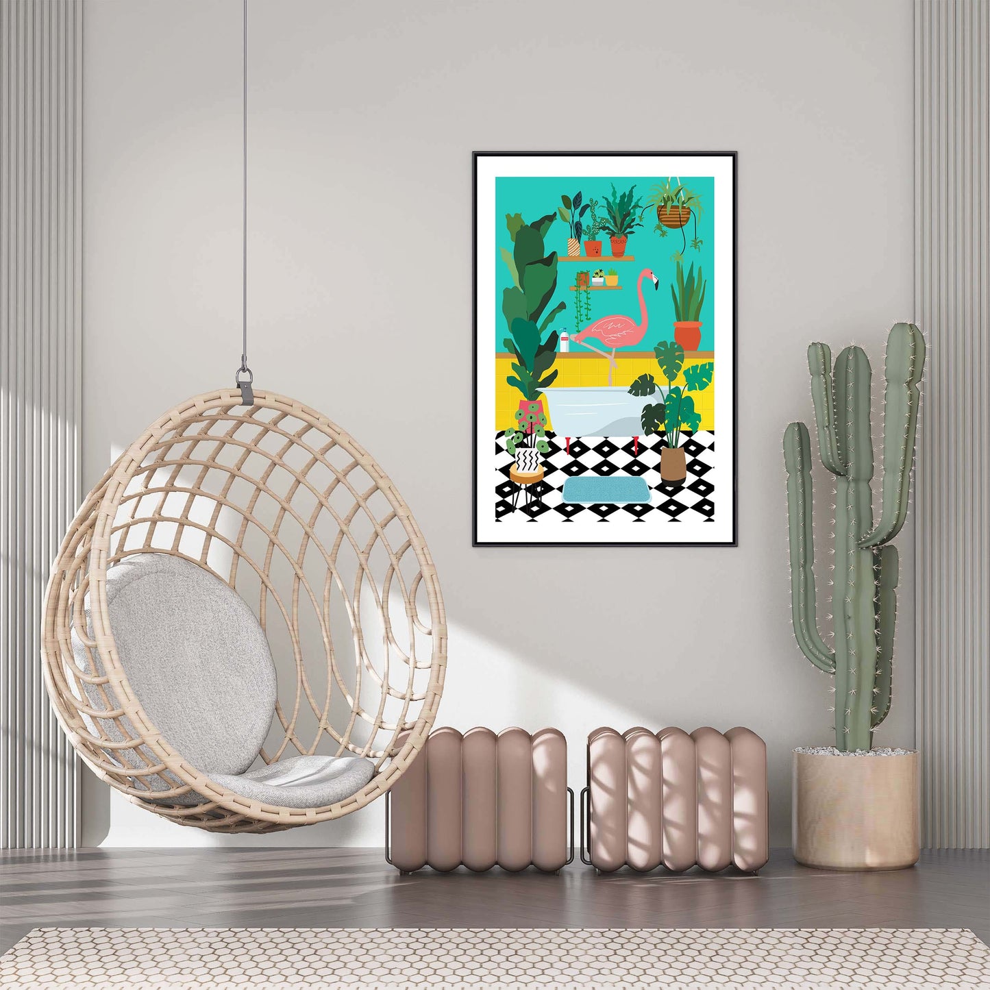 FLAMINGO BATHTIME | CANVAS