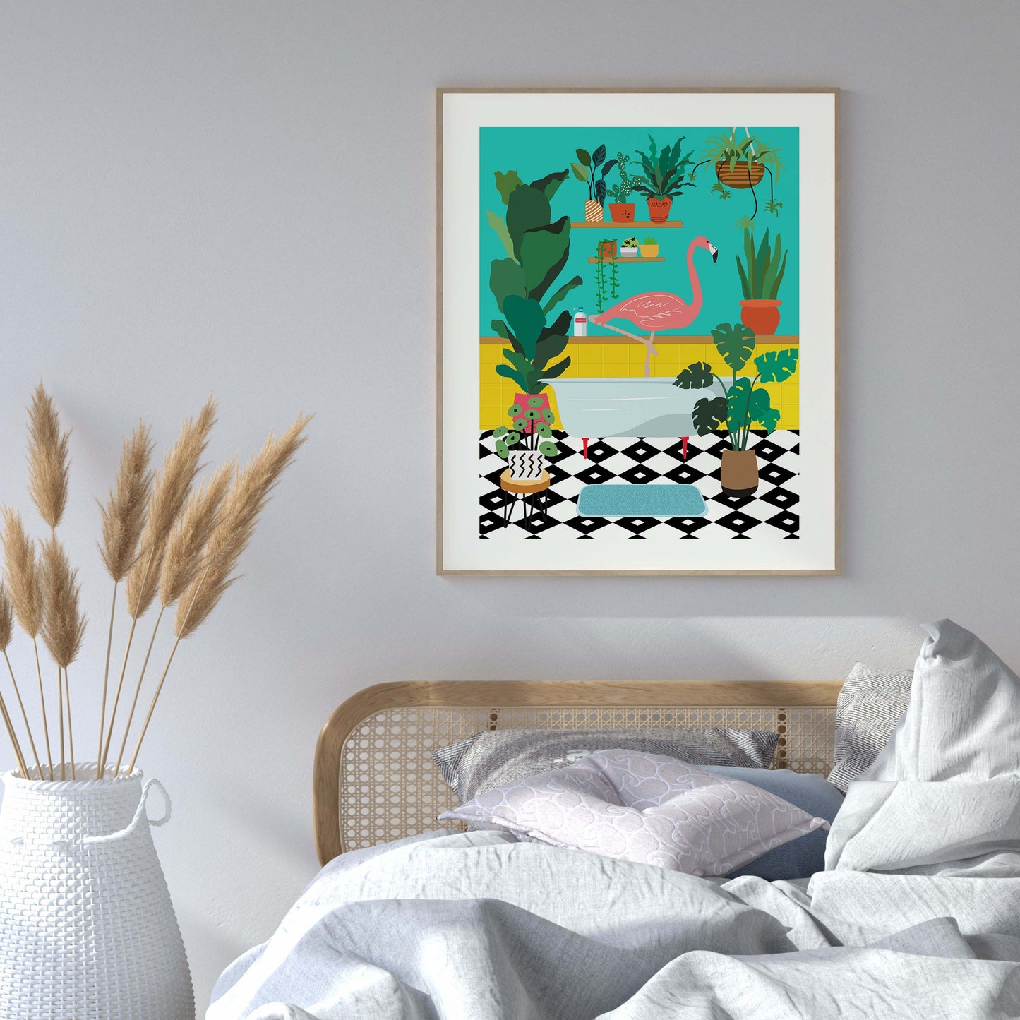 FLAMINGO BATHTIME | PRINT