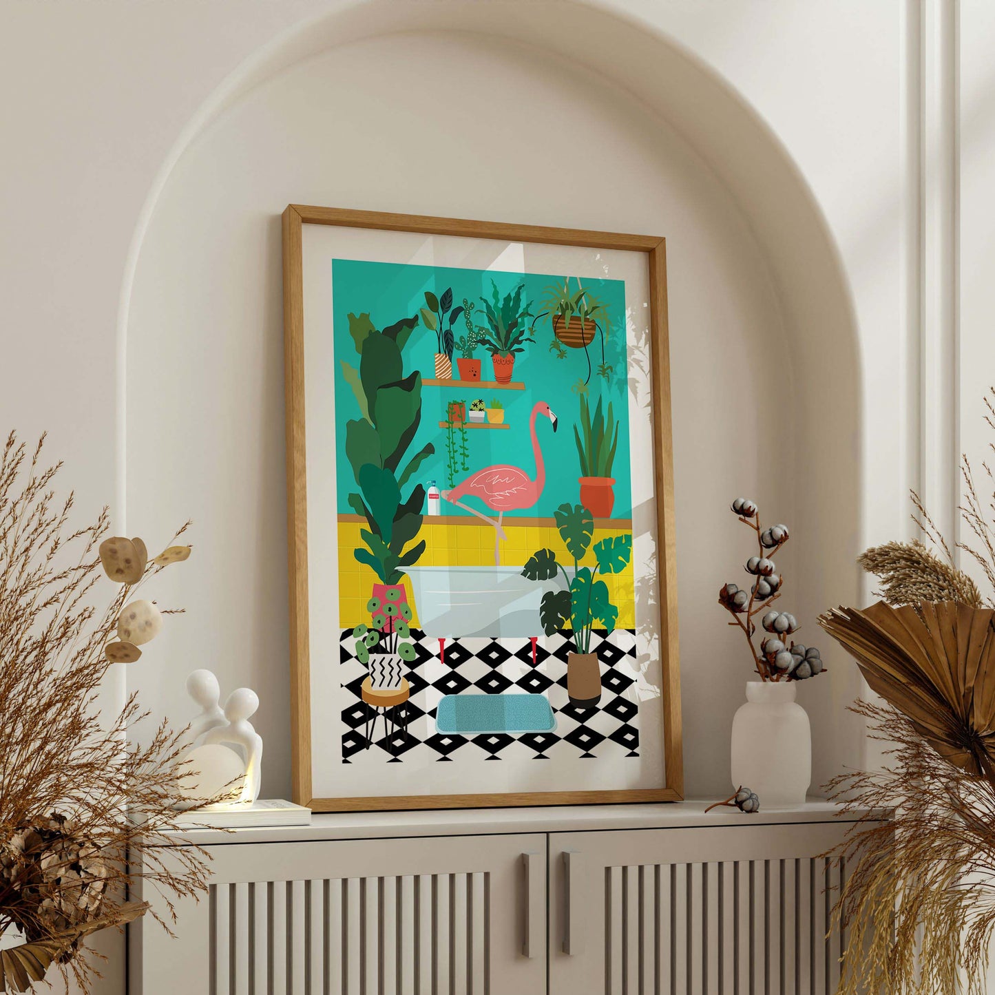 FLAMINGO BATHTIME | CANVAS