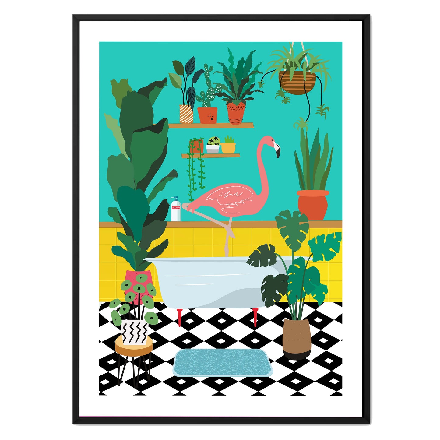 FLAMINGO BATHTIME | CANVAS
