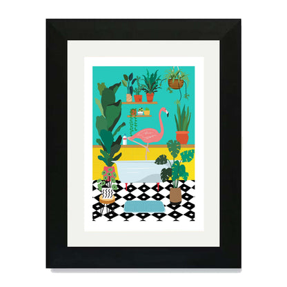 FLAMINGO BATHTIME | PRINT