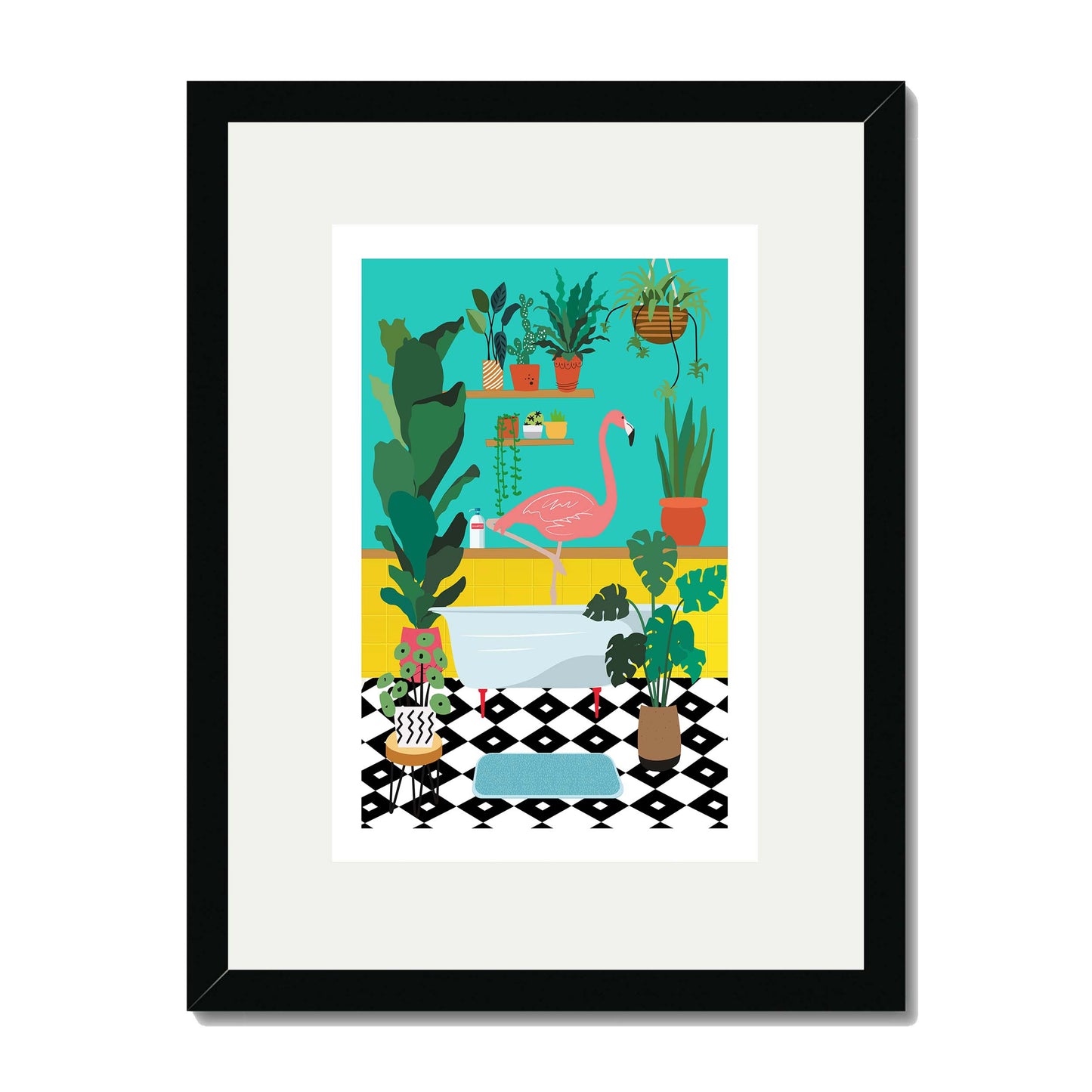 FLAMINGO BATHTIME | PRINT