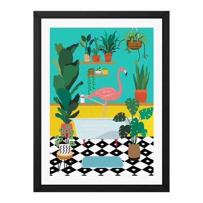 FLAMINGO BATHTIME | CANVAS
