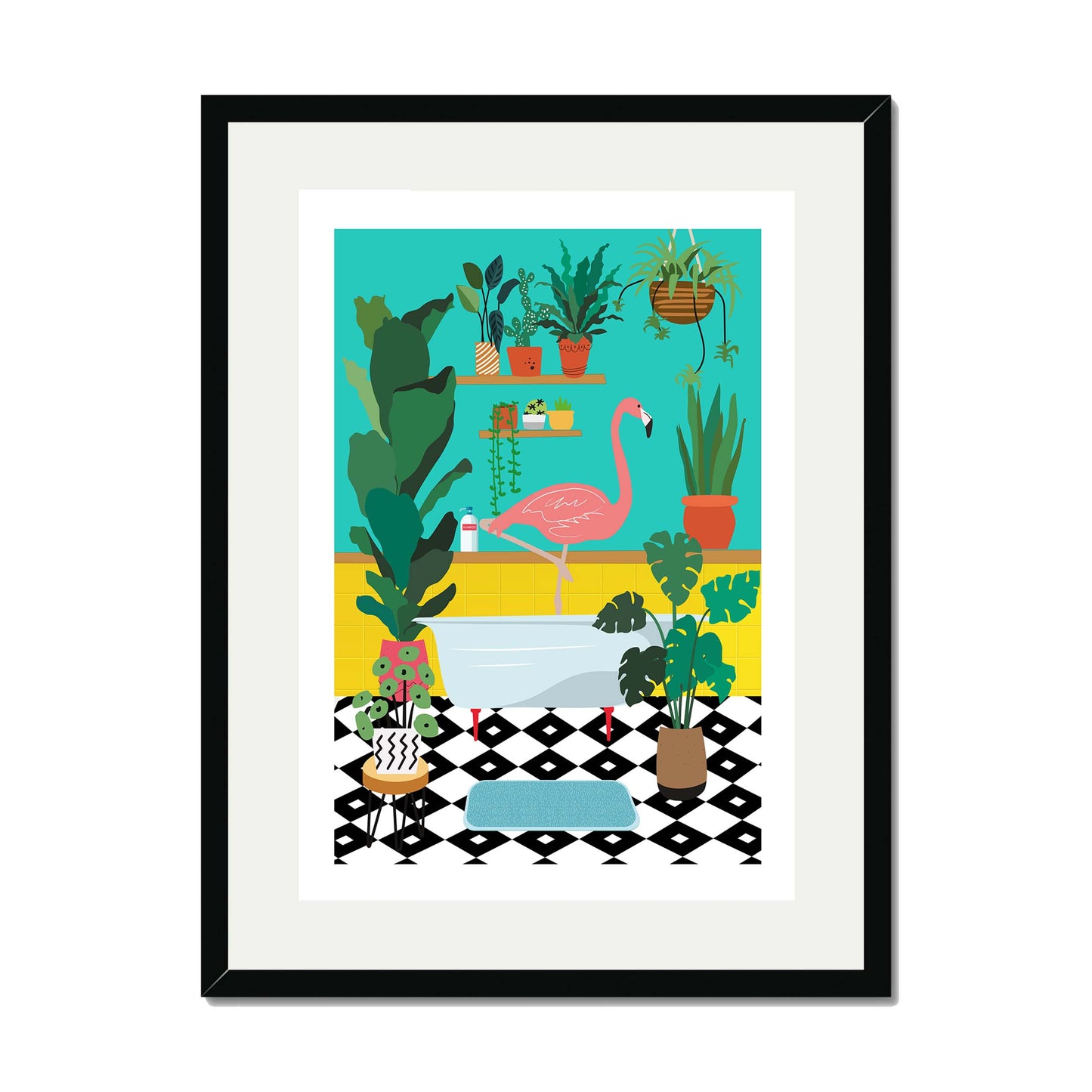 FLAMINGO BATHTIME | PRINT