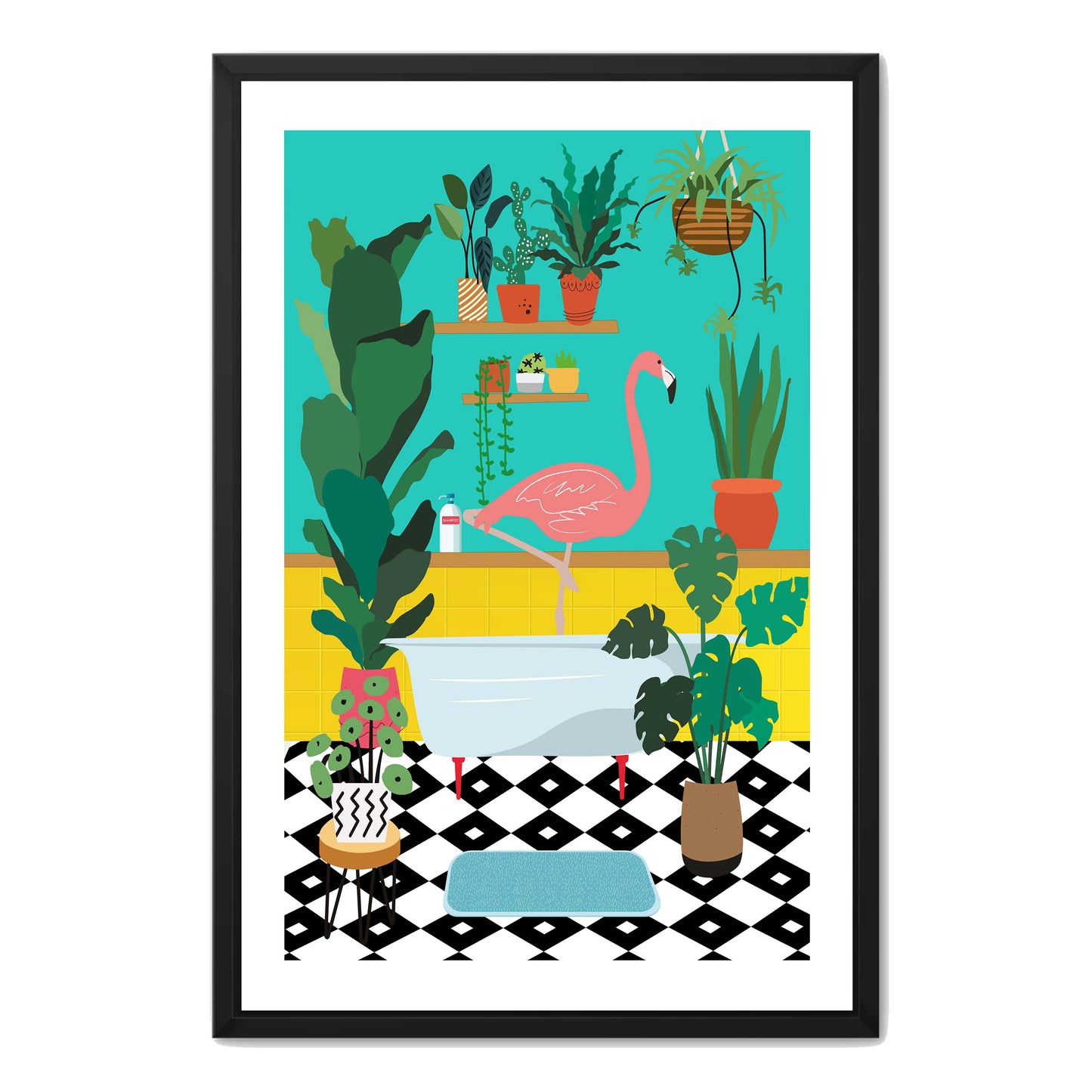 FLAMINGO BATHTIME | CANVAS